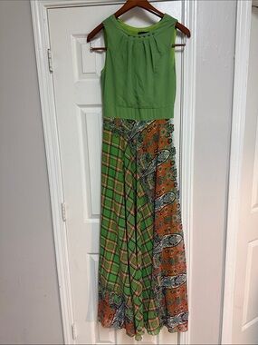 Lily's Fashion Green Mixed-Print Maxi Dress